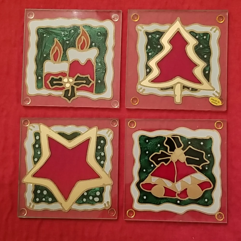 American Greetings Glass Holiday Coasters